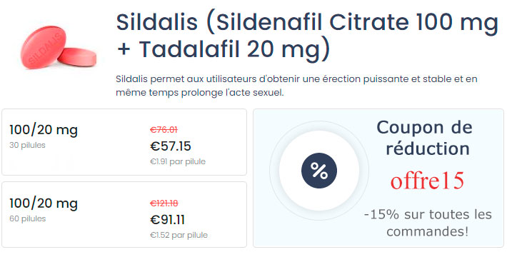 Sildalis Pharmacie en ligne coupon de réduction